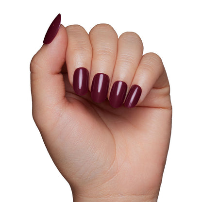 Berry Maroon press-on nails close-up texture detail - berry finish, US shipping