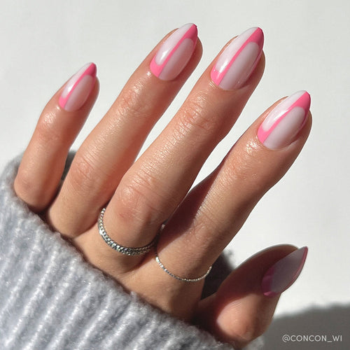 Better Half milky cloud dancer press-on nails - almond shape, front view