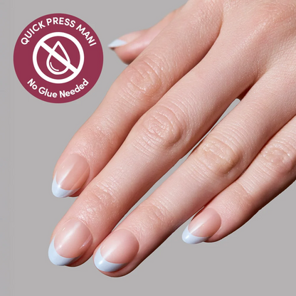 Blue Halo press-on nail set - XS to L sizing, watercolor aura design