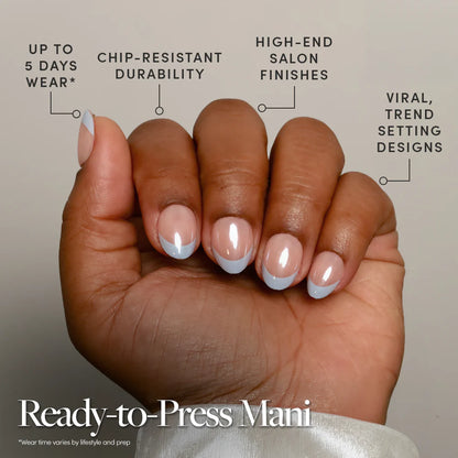 Blue Halo press-on nails - image 5 of 8, watercolor aura oval