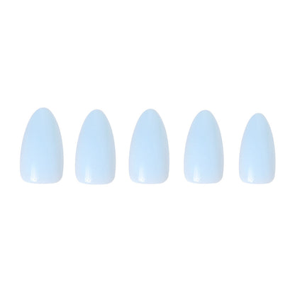 Blueberry Milk press-on nails close-up texture detail - milky cloud dancer finish, US shipping