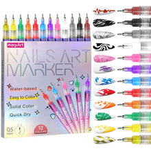 12 Colors Nail Marker Pen Bowtie Nail Box nail tool - image 1 of 14