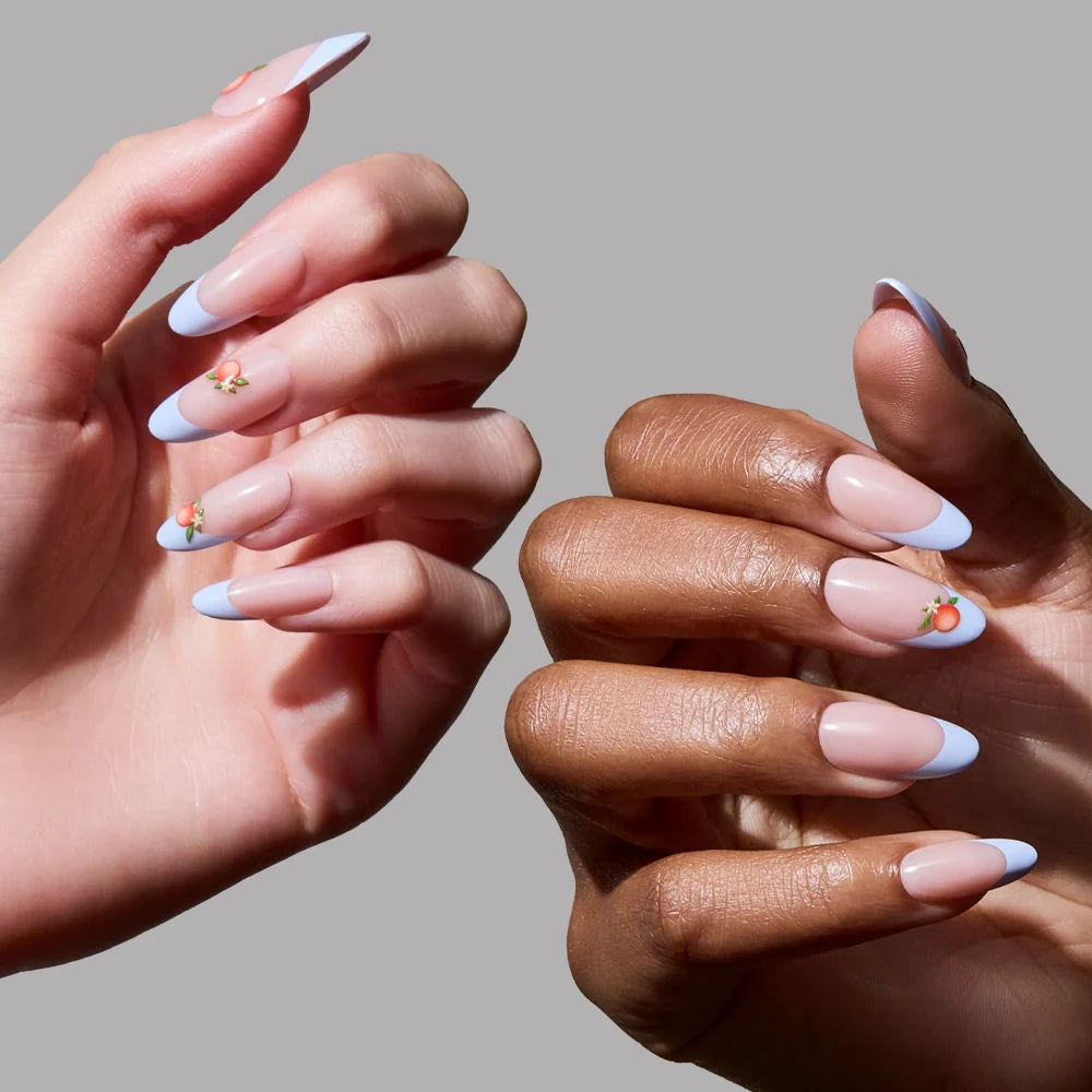 Capri Coast press-on nail set - XS to L sizing, french tip design