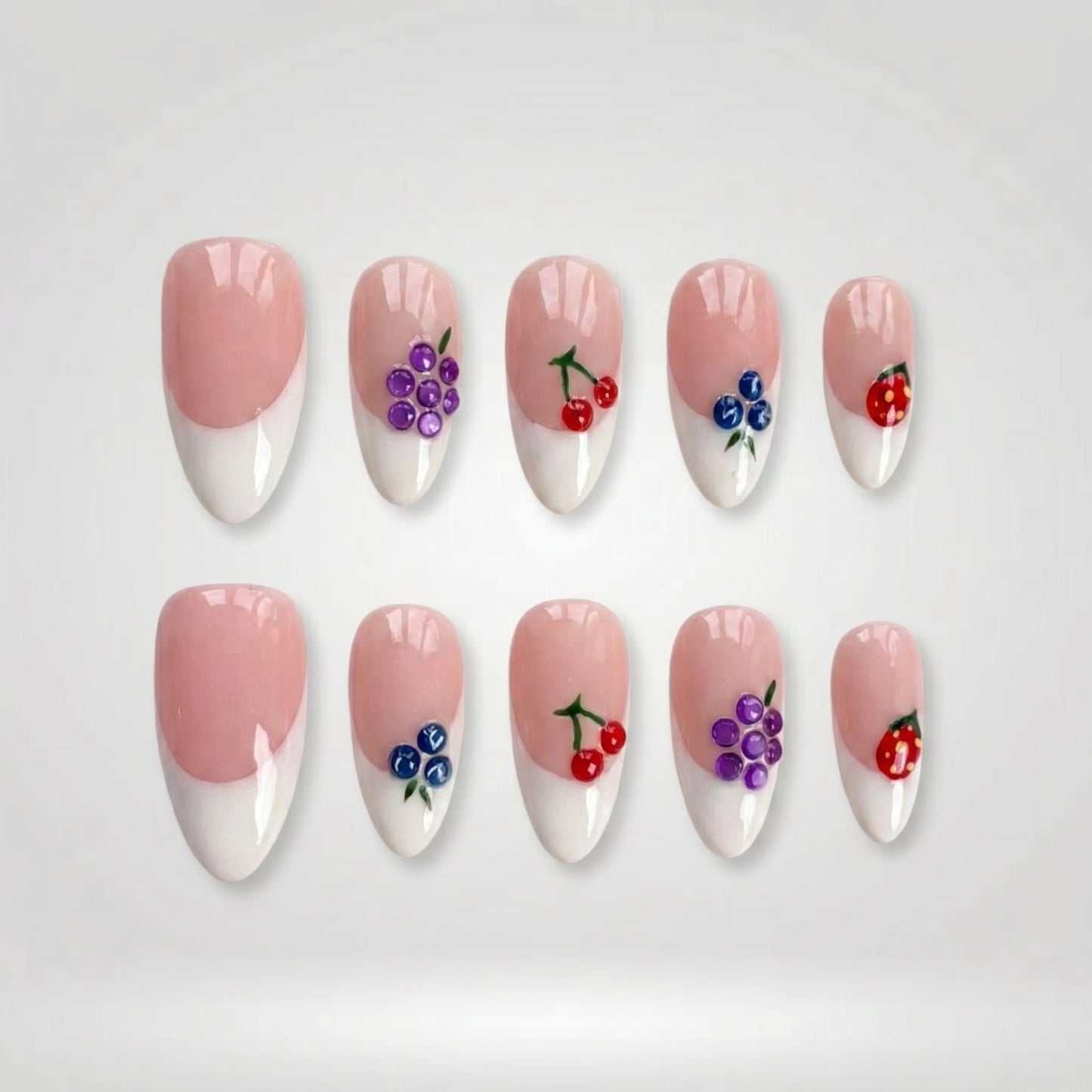 Summer Floral press-on nails - image 8 of 12, cat-eye velvet almond