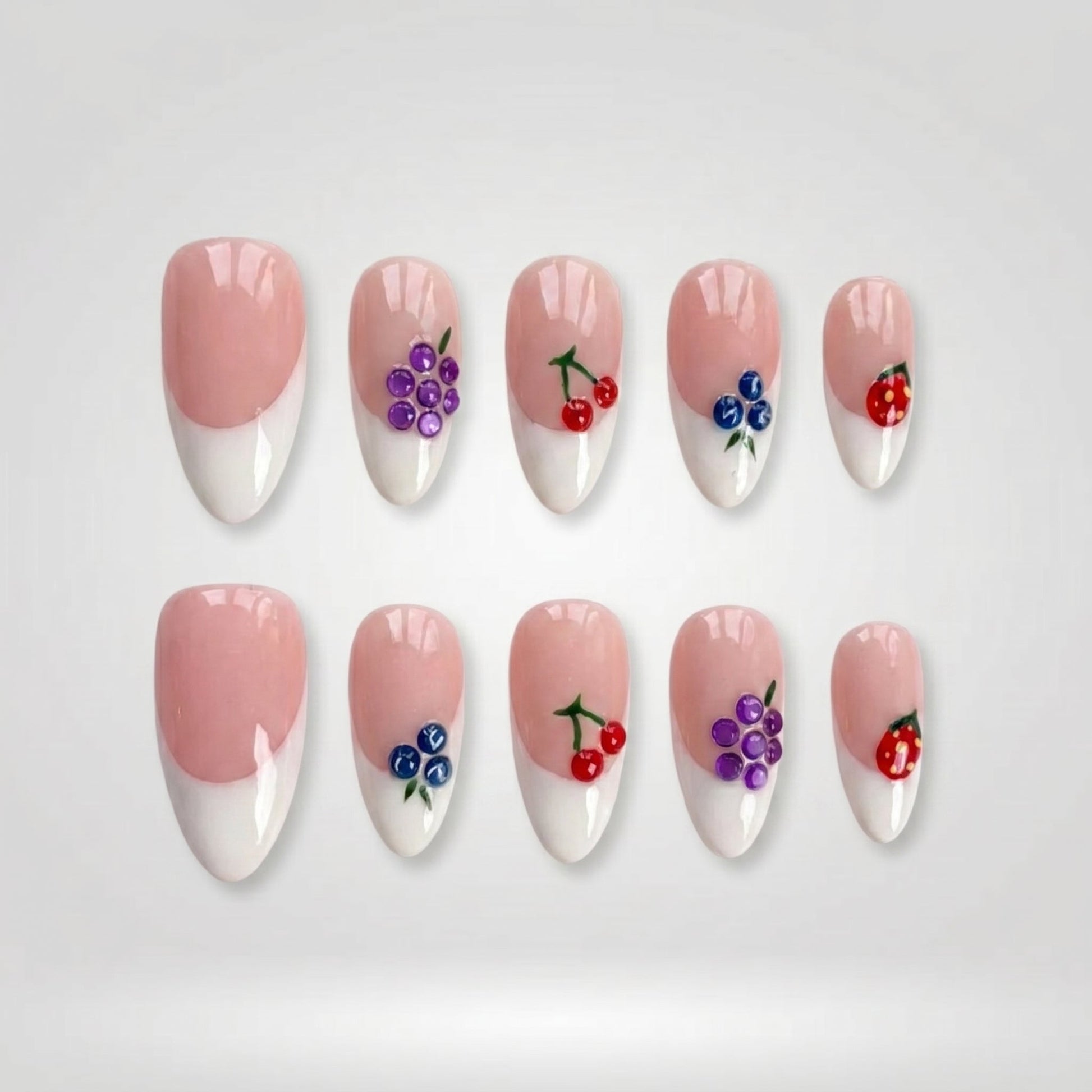 Summer Floral press-on nails - image 8 of 12, cat-eye velvet almond