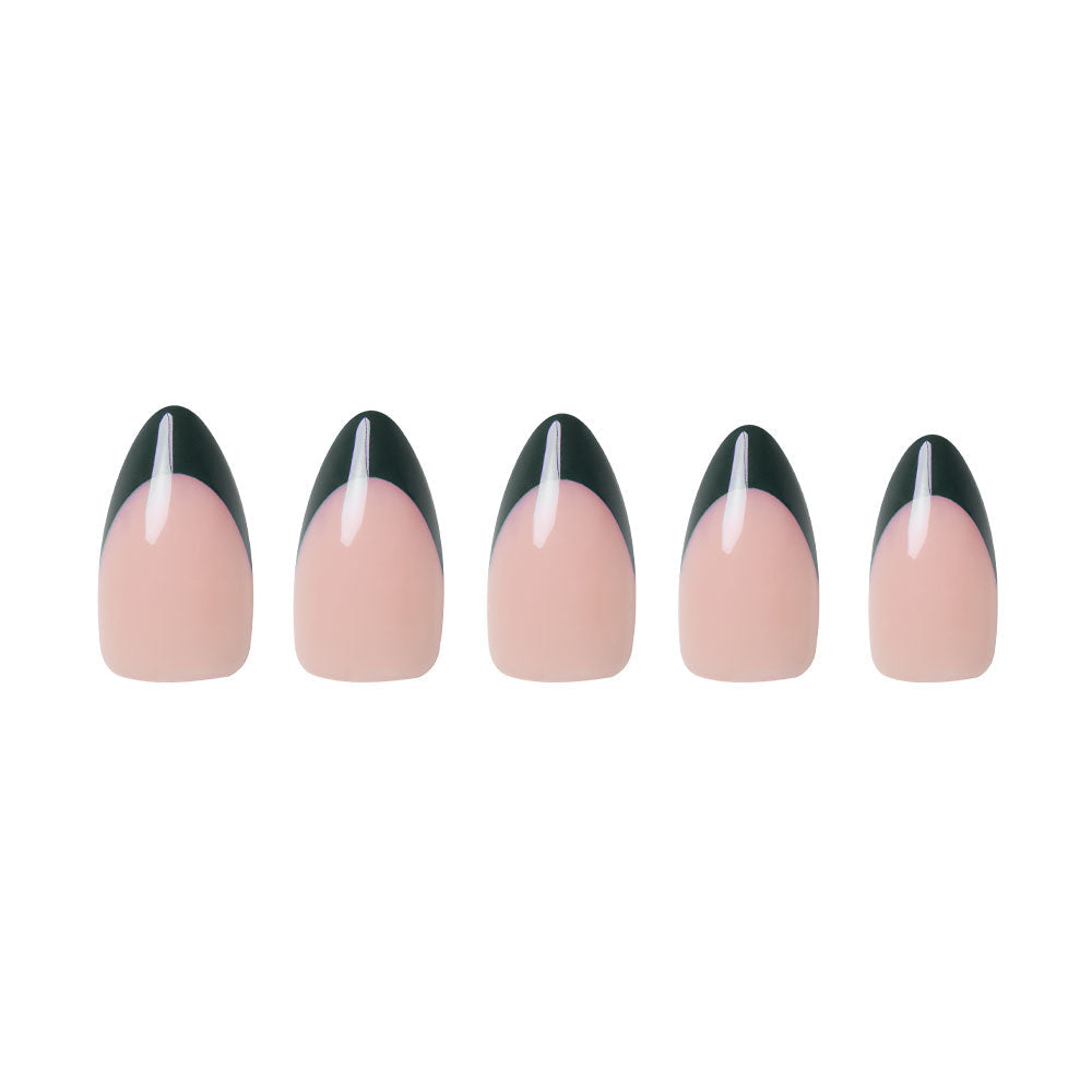 Château press-on nails on hand - lifestyle photo, french tip finish