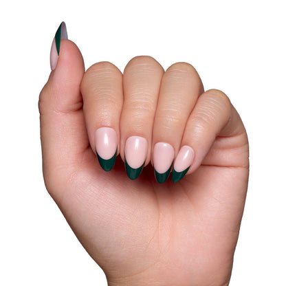 Château press-on nails close-up texture detail - french tip finish, US shipping
