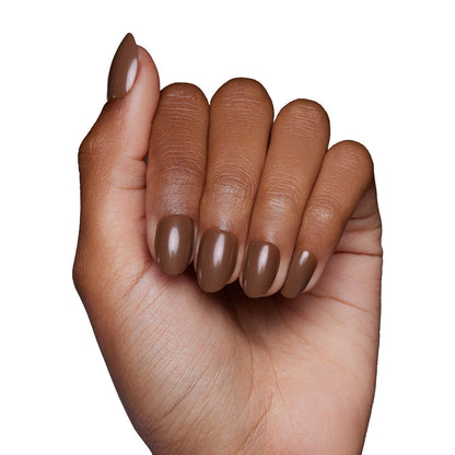 Chocolate Brown press-on nail set - XS to L sizing, milky cloud dancer design