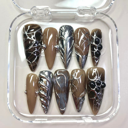 Ethereal Glaze press-on nails - image 5 of 16, milky cloud dancer almond