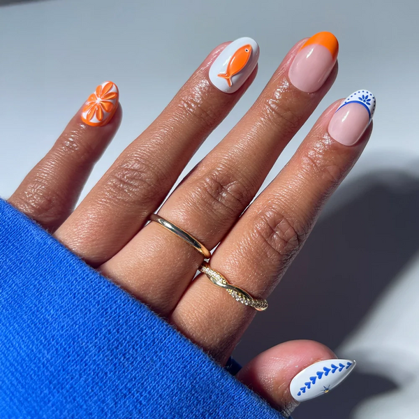 Citrus Coast | 3D Sculptural Oval Press-Ons press-on nail set