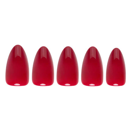 Classic Red press-on nails on hand - lifestyle photo, berry finish