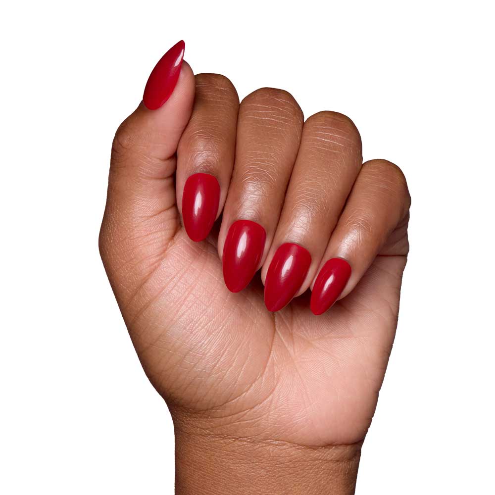 Classic Red press-on nails close-up texture detail - berry finish, US shipping