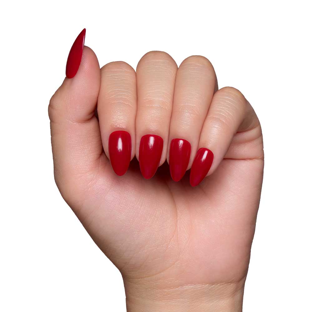 Classic Red press-on nail set - XS to L sizing, berry design