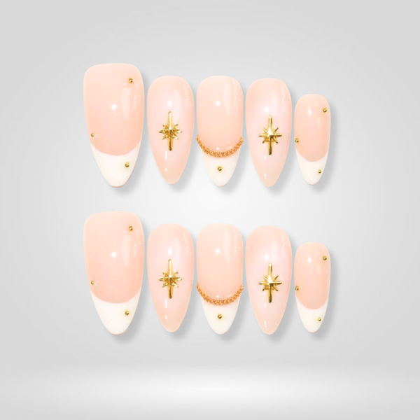Golden Star | Soft Neutral Almond Press-Ons press-on nail set