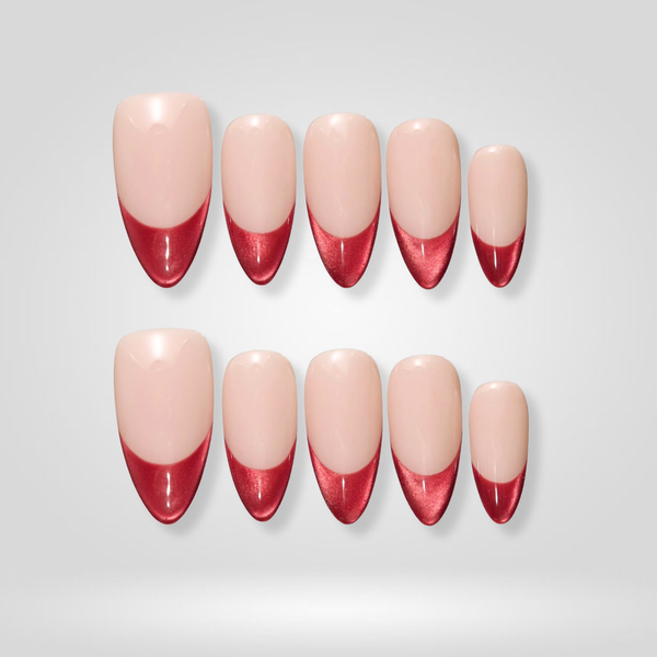 Red Satin | Berry Almond Press-Ons press-on nail set