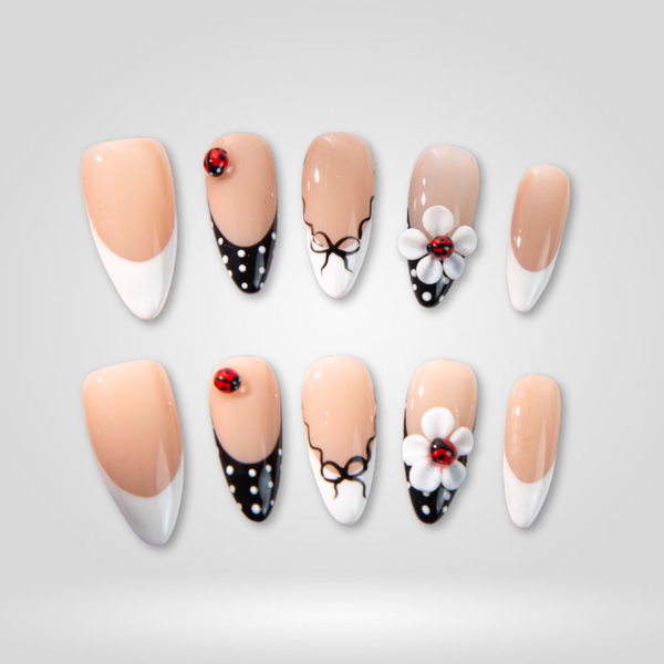 Lady Dot | Polka Dot Almond Press-Ons press-on nail set