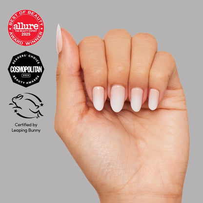 Creamer press-on nail set - XS to L sizing, milky cloud dancer design