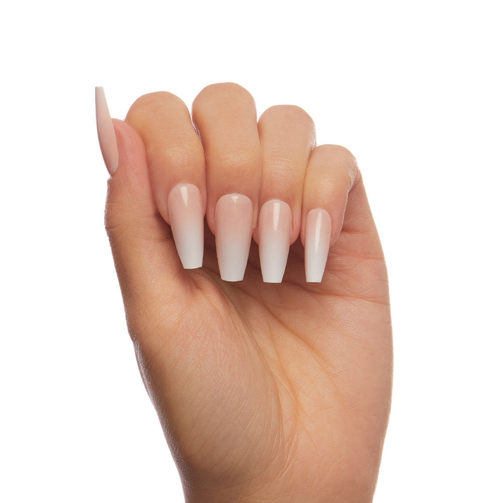 Creme de Nude press-on nail set - XS to L sizing, french tip design