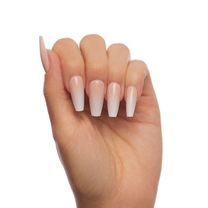 Creme de Nude press-on nail set - XS to L sizing, french tip design