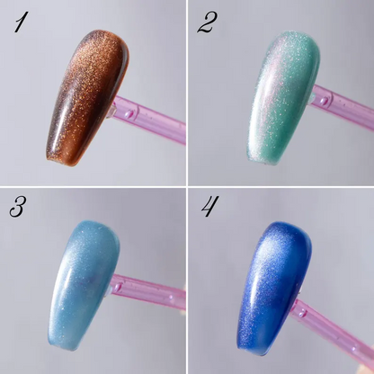 Solid Cat Eye press-on nail set - XS to L sizing, cat-eye velvet design