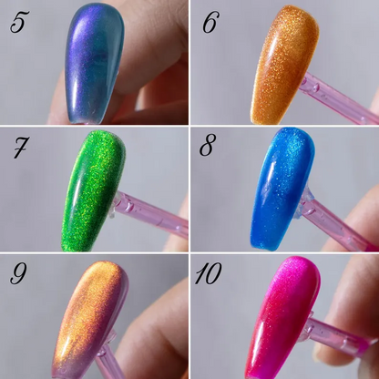 Solid Cat Eye press-on nails close-up texture detail - cat-eye velvet finish, US shipping