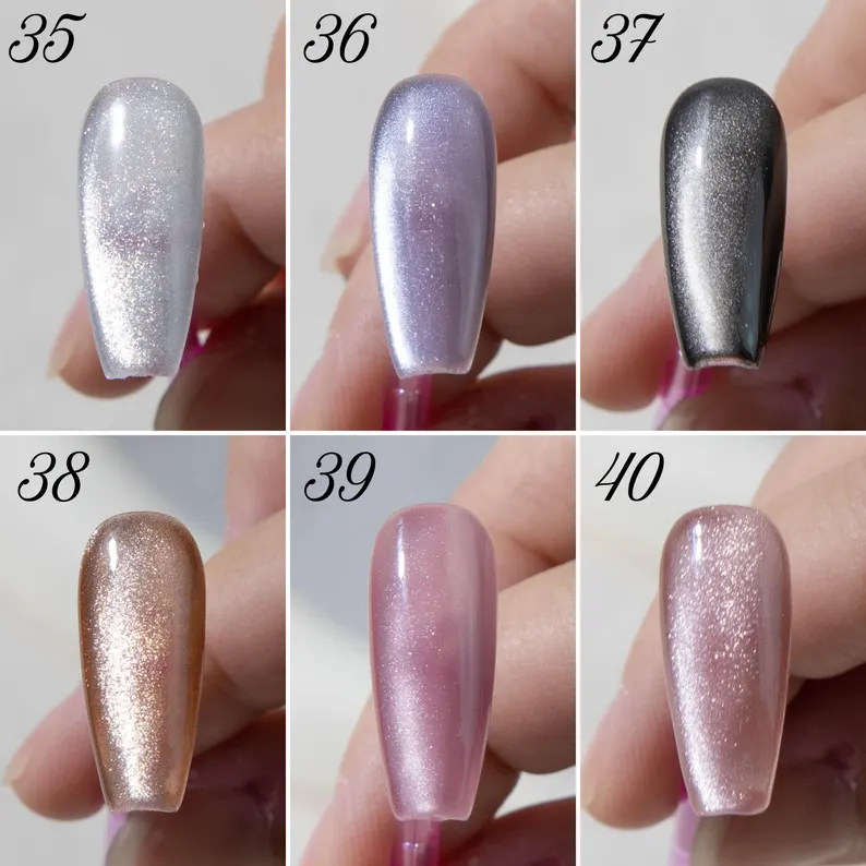 Solid Cat Eye press-on nails - image 9 of 12, cat-eye velvet almond