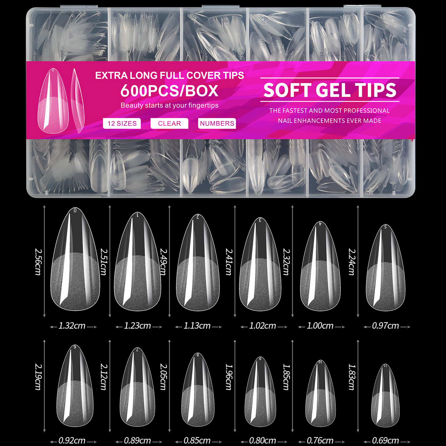 600pcs Nail Tips Cover Bowtie Nail Box nail tips - image 7 of 14