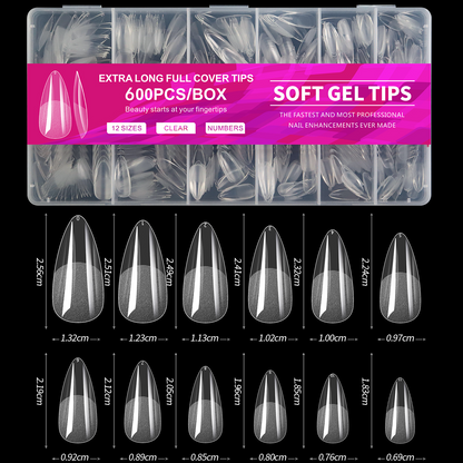 600pcs Nail Tips Cover Bowtie Nail Box nail tips - image 7 of 14