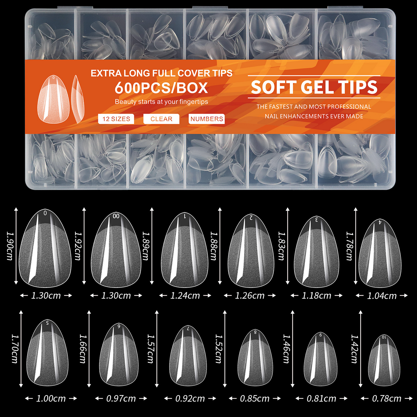 600pcs Nail Tips Cover Bowtie Nail Box nail tips - image 6 of 14