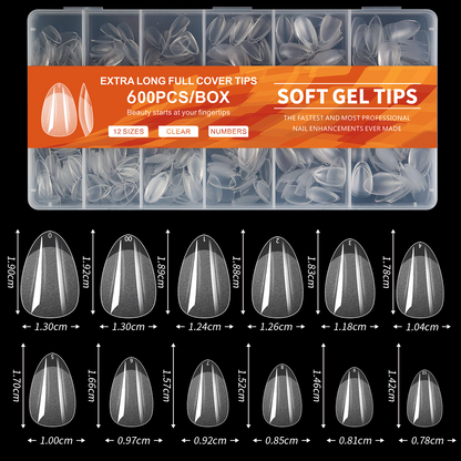 600pcs Nail Tips Cover Bowtie Nail Box nail tips - image 6 of 14