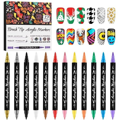 12 Colors Nail Marker Pen Bowtie Nail Box nail tool - image 3 of 14
