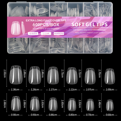 600pcs Nail Tips Cover Bowtie Nail Box nail tips - image 8 of 14
