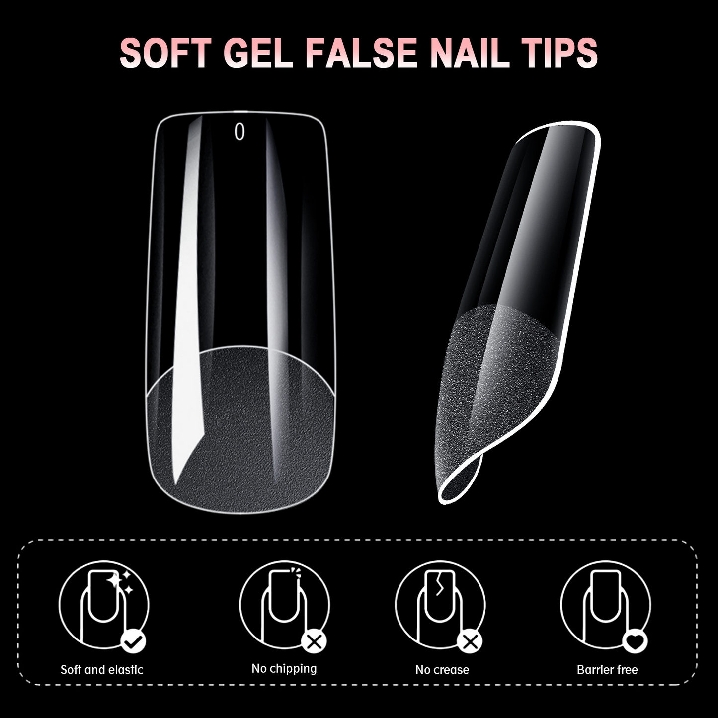 600pcs Nail Tips Cover Bowtie Nail Box nail tips - image 3 of 14