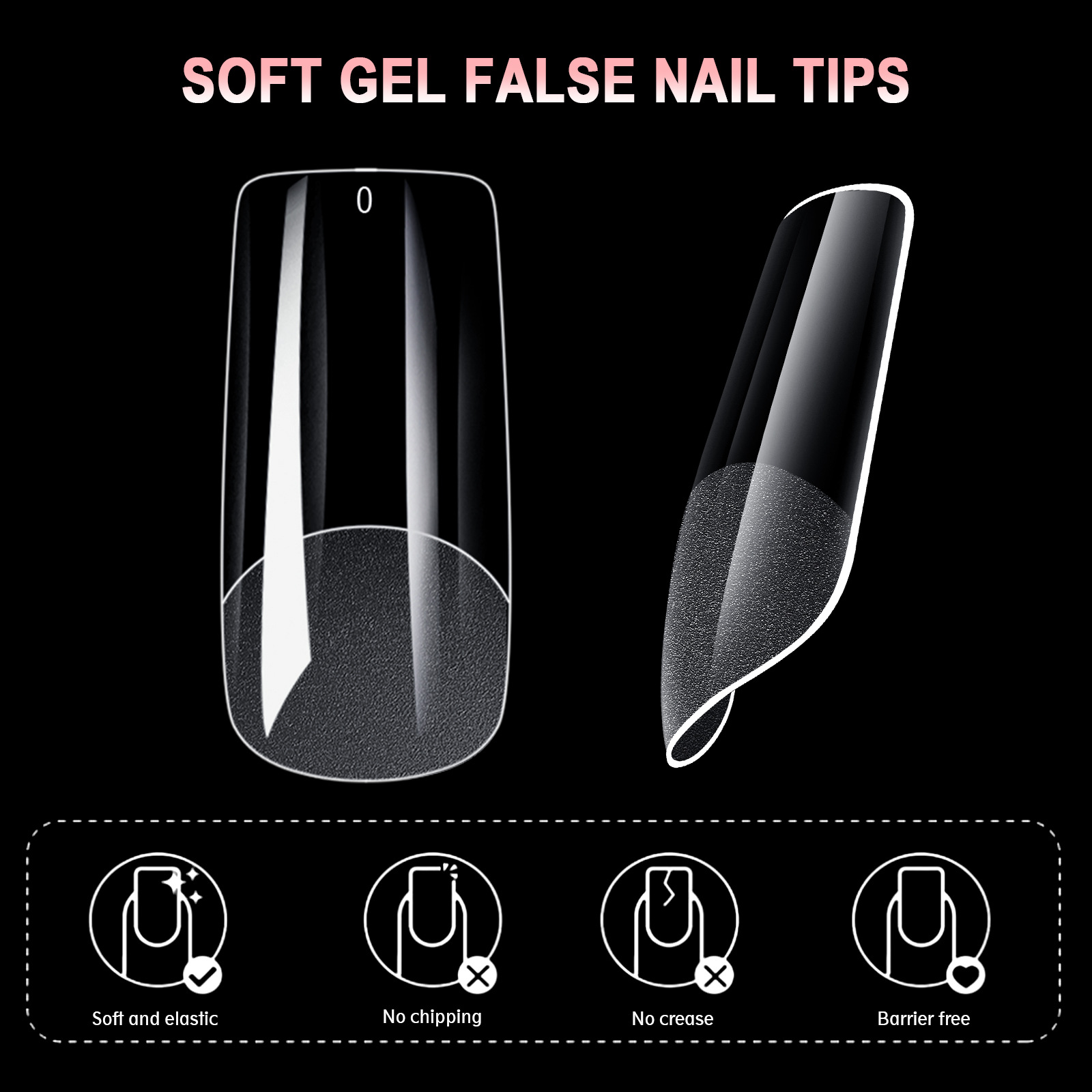 600pcs Nail Tips Cover Bowtie Nail Box nail tips - image 3 of 14