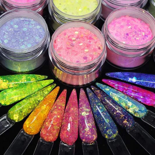 Glitter Acrylic Powder Bowtie Nail Box gel or powder - image 1 of 21