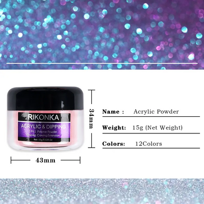 Glitter Acrylic Powder Bowtie Nail Box gel or powder - image 6 of 21