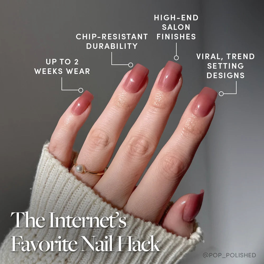 Dusty Pink press-on nails - image 5 of 9, jelly glaze square