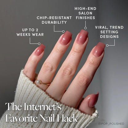 Dusty Pink press-on nails - image 5 of 9, jelly glaze square