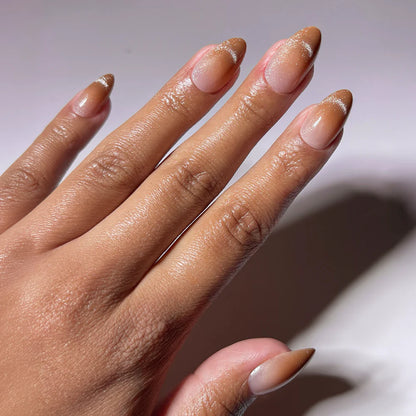 EARNED NOT GIVEN cat-eye velvet press-on nails - almond shape, front view