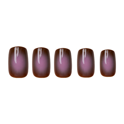 Eclipse press-on nails close-up texture detail - watercolor aura finish, US shipping