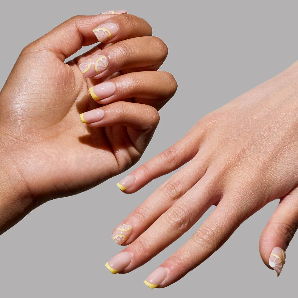 Limonata press-on nail set - XS to L sizing, butter yellow design