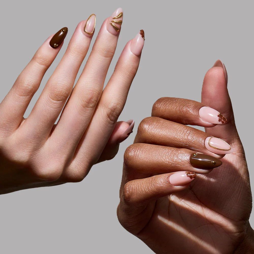 Sunbaked press-on nail set - XS to L sizing, 3d sculptural design