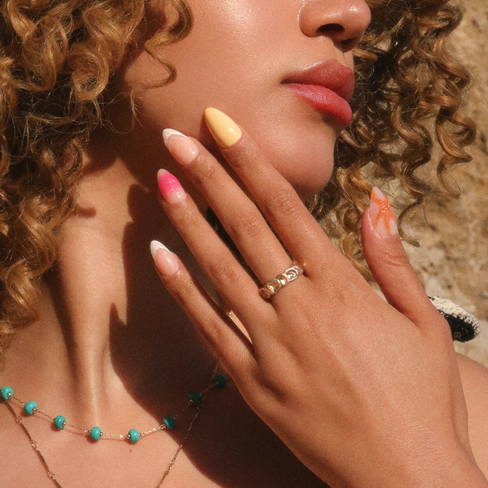 Sunset Tide press-on nails - image 5 of 8, 3d sculptural almond