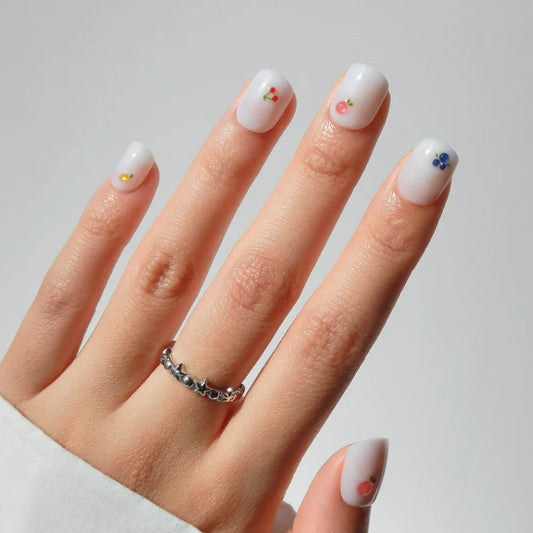 Sweet Picks milky cloud dancer press-on nails - almond shape, front view