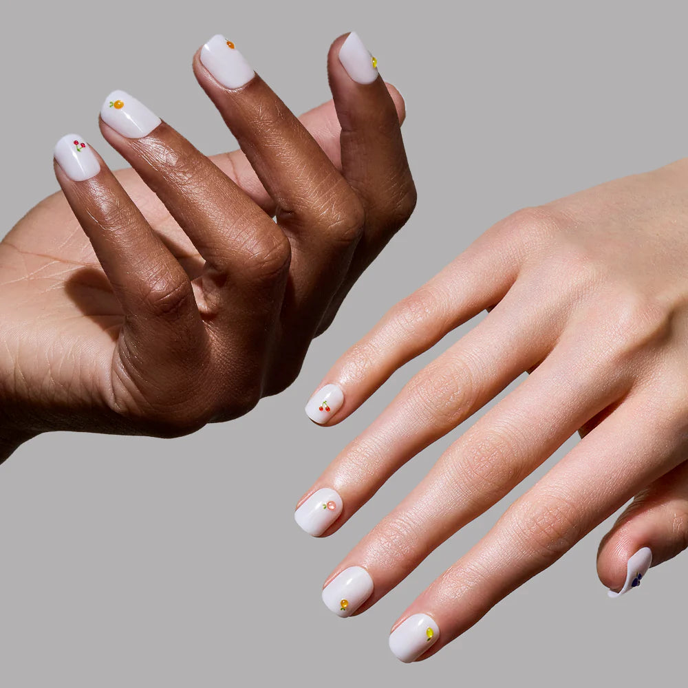 Sweet Picks press-on nail set - XS to L sizing, milky cloud dancer design