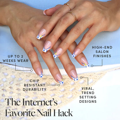 Tuscan Twist press-on nails close-up texture detail - milky cloud dancer finish, US shipping