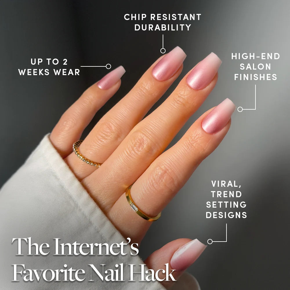 EVERYDAY BEAUTY QUEEN press-on nails close-up texture detail - milky cloud dancer finish, US shipping