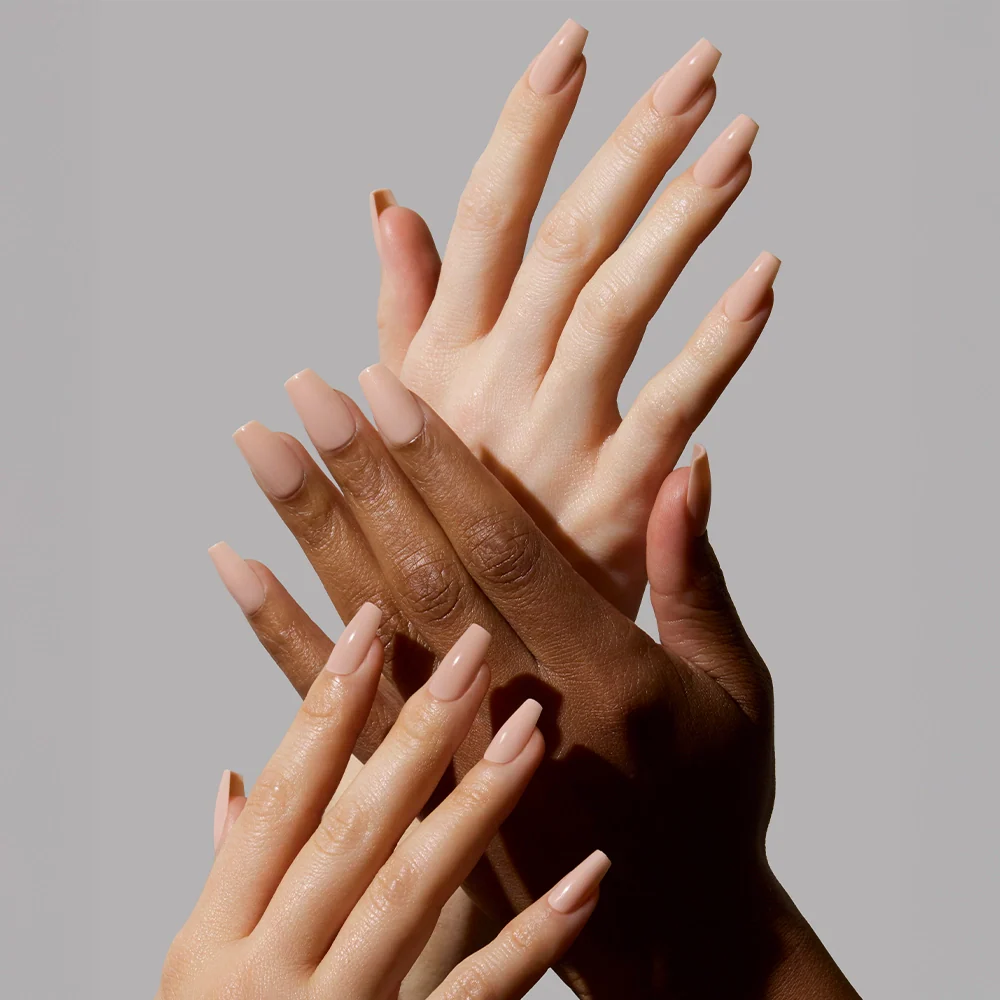 Exposed press-on nail set - XS to L sizing, soft neutral design