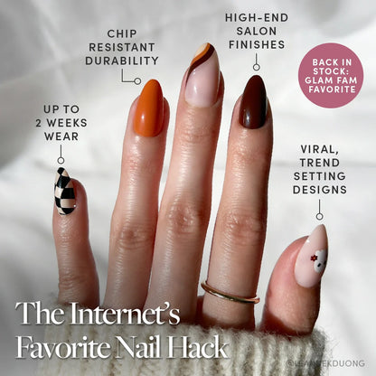 Fall Boo press-on nail set - XS to L sizing, soft neutral design