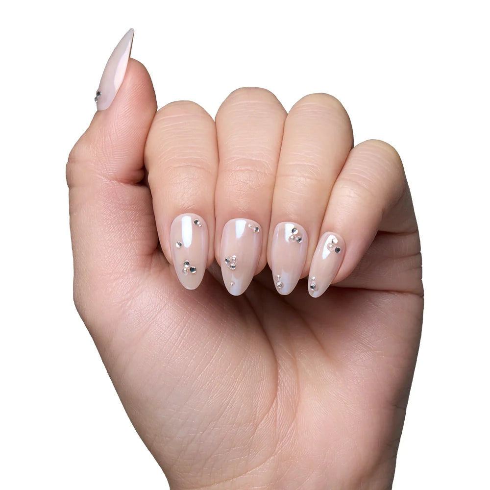 First Dance press-on nail set - XS to L sizing, 3d sculptural design